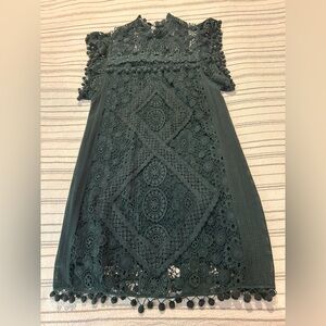 Tularosa Dark Green Lace Top